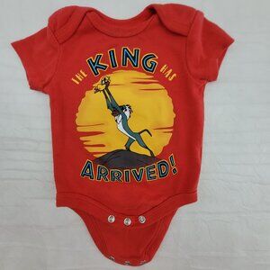 Baby Lion King Onesies "The King has Arrived!" Newborn Red Disney Simba Rafiki